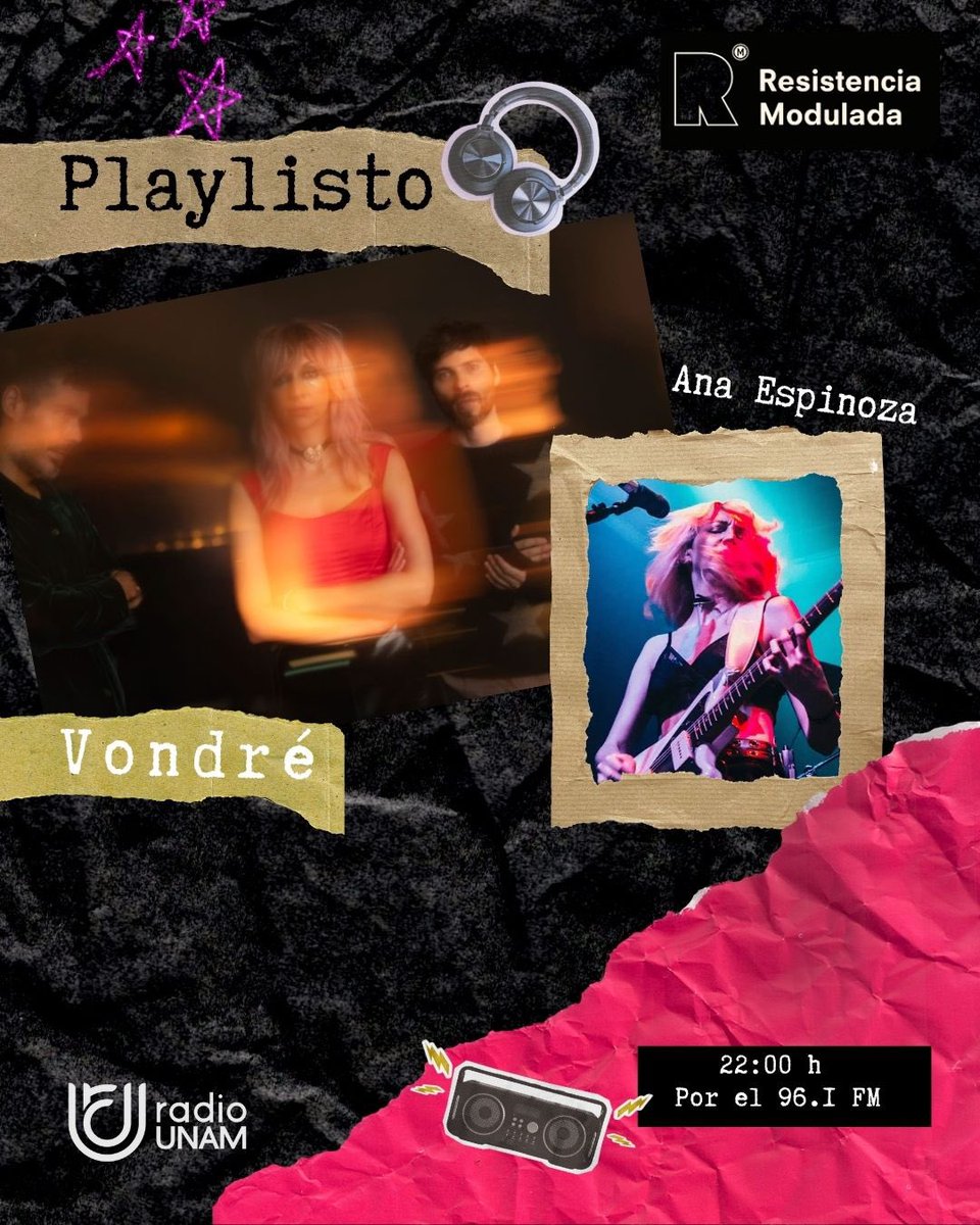 RModulada's tweet image. ¡Termina tu semana con #ResistenciaModulada! ✨ No te pierdas la entrevista que le hicieron a Ana Espinoza de @vondremx 🐇 En punto de las 22 horas por el 96.1 FM de @RadioUNAM 📻 También en radio.unam.mx 💻
