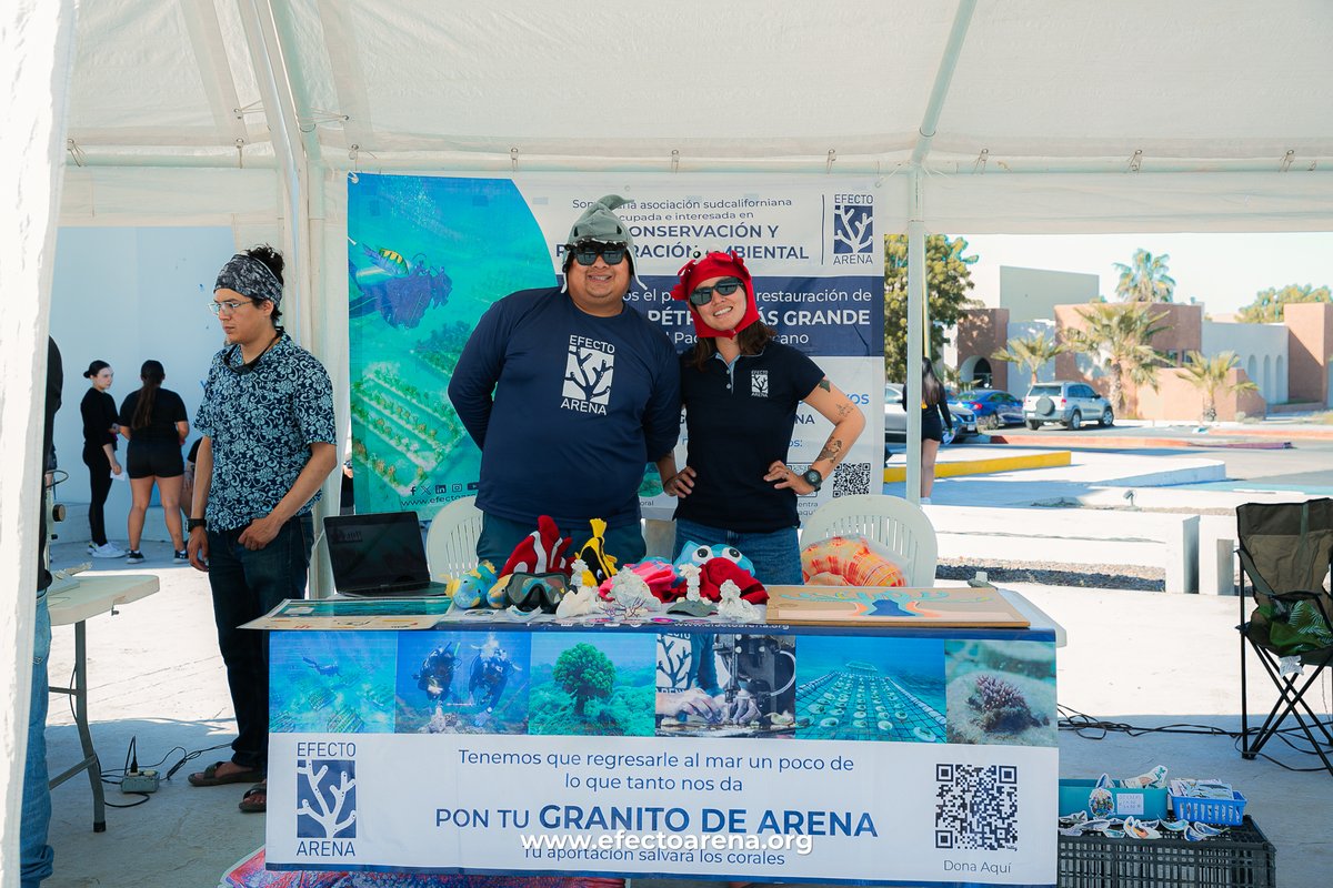 EfectoArena's tweet photo. Estuvimos en la feria de stands del Foro Escénico Universitario en @UABCSoficial , dentro del Jueves de Turismo Alternativo. Un espacio para compartir cómo la restauración de corales y la educación ambiental pueden impulsar un turismo responsable y conectado con la conservación. https://t.co/9oDxaiSSBU