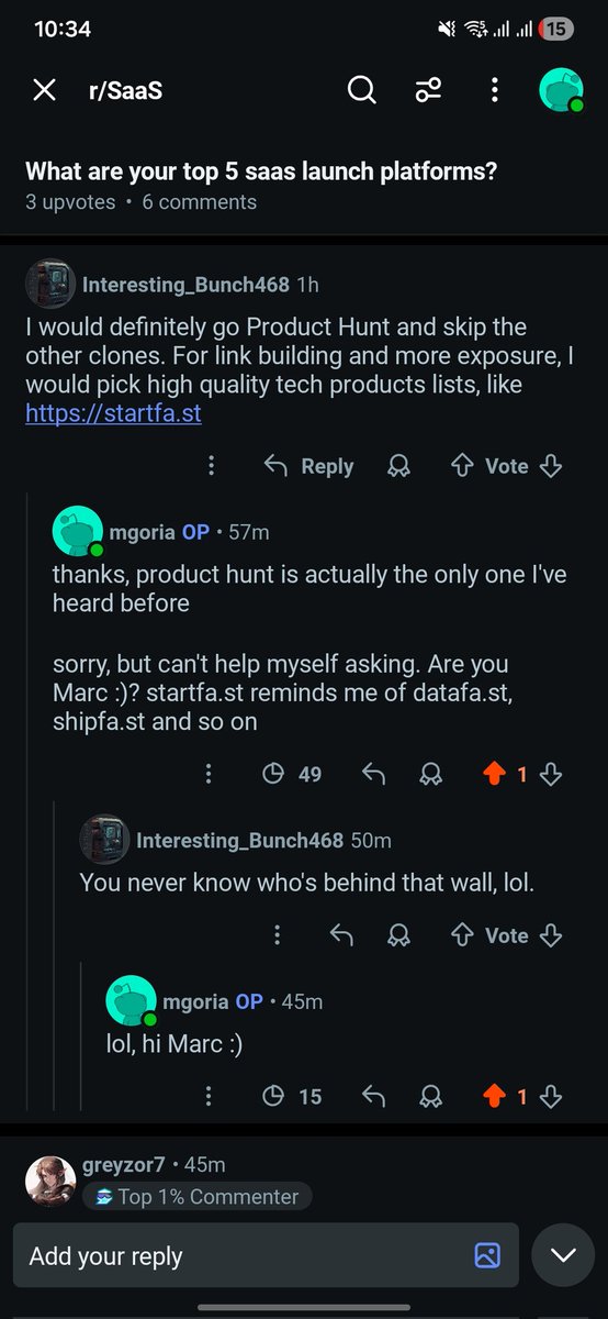 GoriaM's tweet photo. lol, @marclou looks like we are having a conversation on reddit, and you might not know about 😅 https://t.co/L1KBlvt6Pw