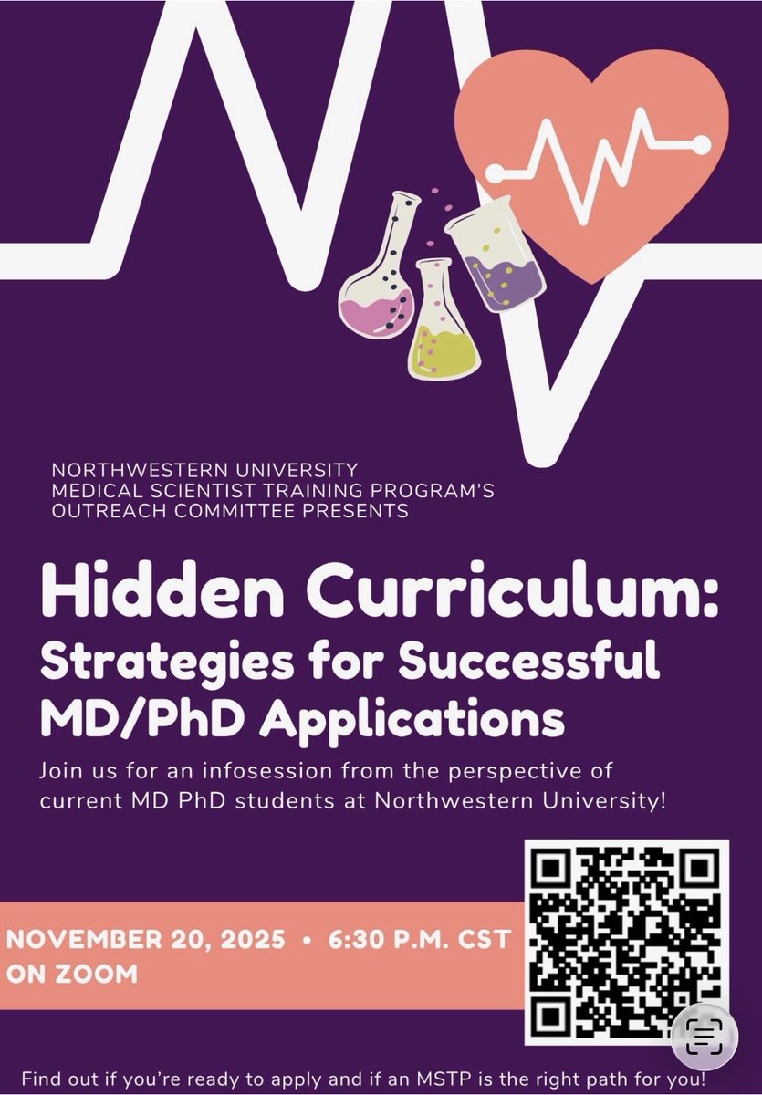 PittPre's tweet image. MD/PhD program in your future?

Join @NorthwesternU MSTP virtually on 11/20, 6:30pm CT to hear from current MSTP students about MD/PhD career path &amp;amp; basics of applying. 
Register: northwestern.zoom.us/webinar/regist…

@upittcomm @PittProvost @PittTweet @PittStudents @PittHealthSci @PittPre