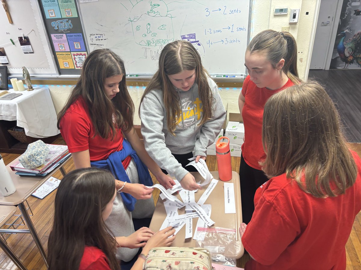FullyAliveWMrsM's tweet photo. 8th grade testing their knowledge by ordering the parts of the Mass! https://t.co/tnL5WdFXTe