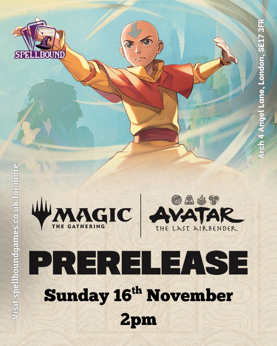 Benders!

Our Avatar pre-release event is this Sunday is at 2pm!

Join Team Avatar to restore balance or conquer the world with the Fire Nation!

#mtg #atla