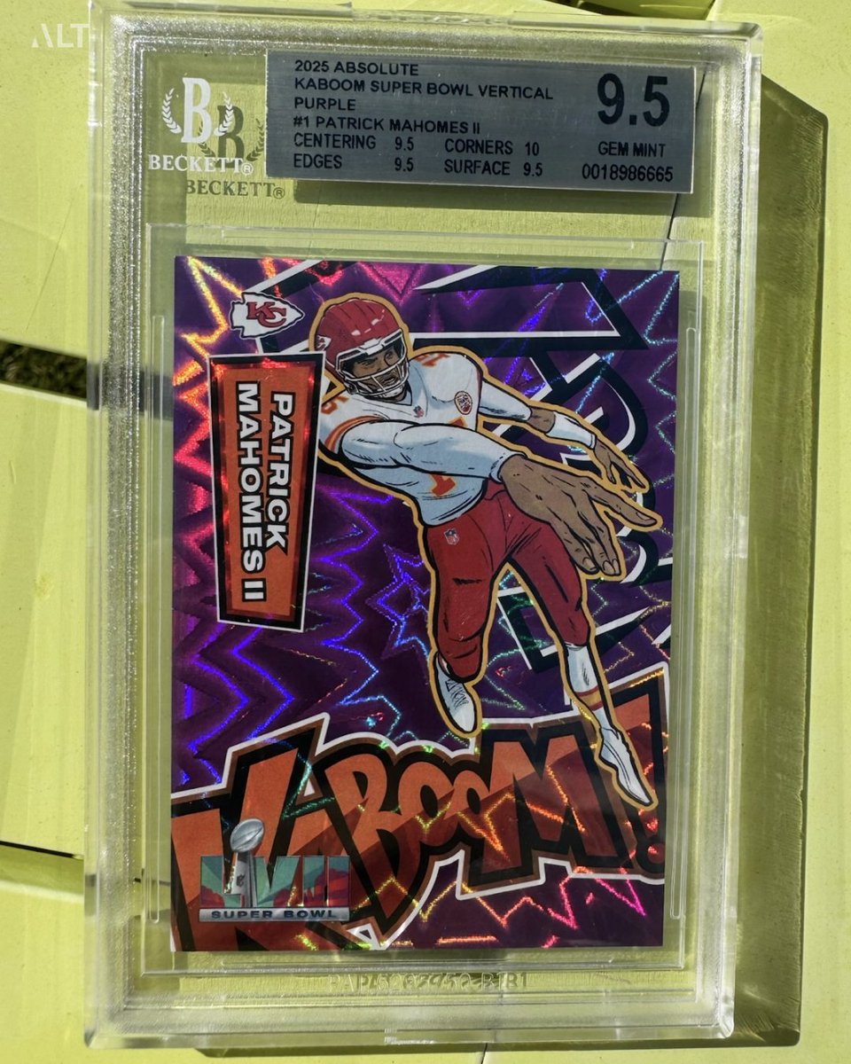 NOBODY KNOWS how many were made! For their final year of licensed football cards Panini introduced purple Kabooms. The exact number of purple Kabooms is not confirmed, but they are extremely rare, NOBODY KNOWS how many were made! For their final year of licensed football cards Panini introduced purple Kabooms. The exact number of purple Kabooms is not confirmed, but they are extremely rare,