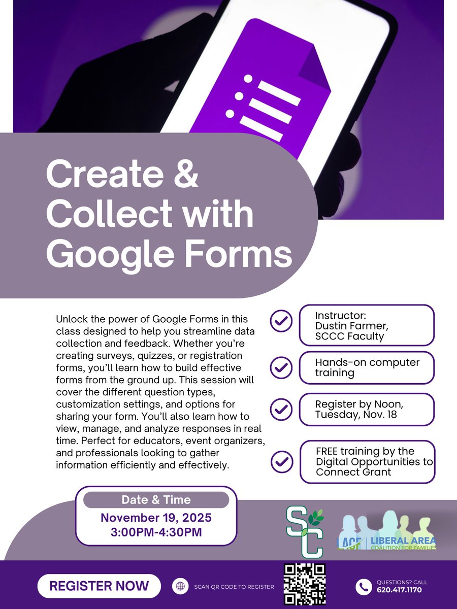 b_sccc's tweet image. Join our FREE hands-on training to learn how to create, manage, and analyze surveys, quizzes, &amp;amp; forms. Perfect for educators &amp;amp; organizers!
✏️ Register by Noon, Nov 18
Register Here:
#GoogleForms #FreeTraining #SCCC #DataCollection