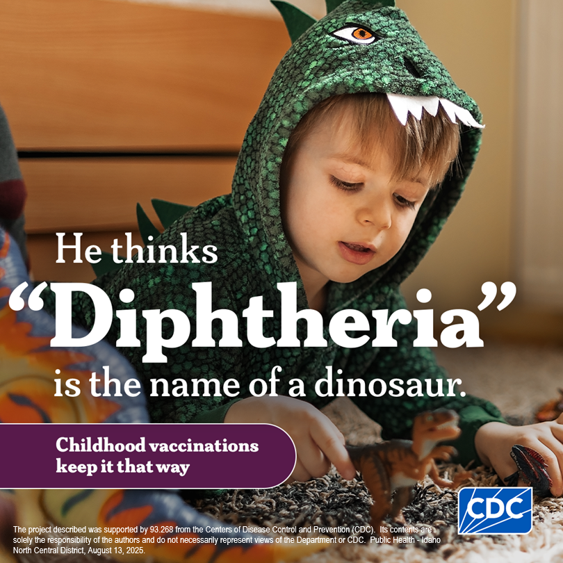 Children's Immunization Clinics are open Wednesdays at the Lewiston office.  Call (208) 799-3100 to make an appointment.
