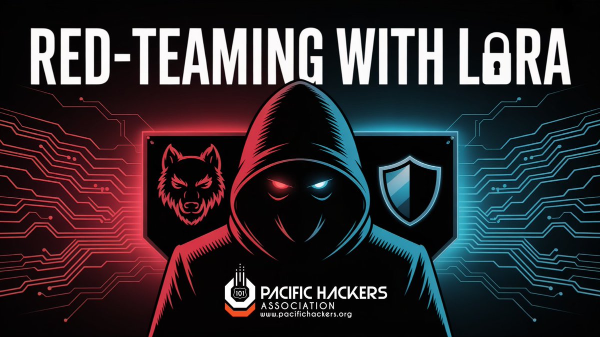 Don't forget to join us this Saturday, November 15th, at 1:00 PM for our  "Red-Teaming with LoRA" workshop! 

Registration Link: meetup.com/pacifichackers…

Pre-order kit at: zeffy.com/en-US/ticketin…

#PacificHackers #PHACK #SecurityMeetup