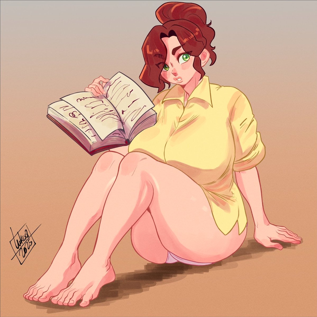 Read a book pls, new commission, full HQ and alt ver on IO