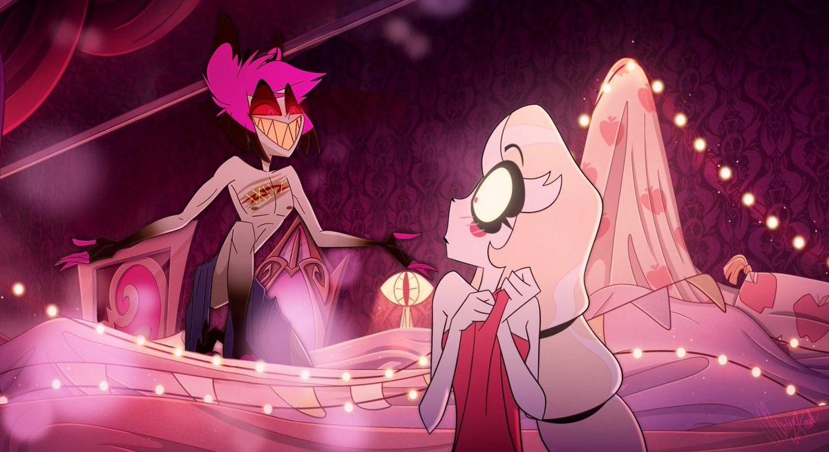 Now it’s my turn, my charlastor puppies! 😗😗😗

I think it would fit better to Al, when he kneels on one knee (ehem.. and wiggle wiggle to the side, to left and right 😏😏😏😏) 

I think this scene would perfectly fit in one of my comics 😗😗😗 

#alastorxcharlie #charlastor