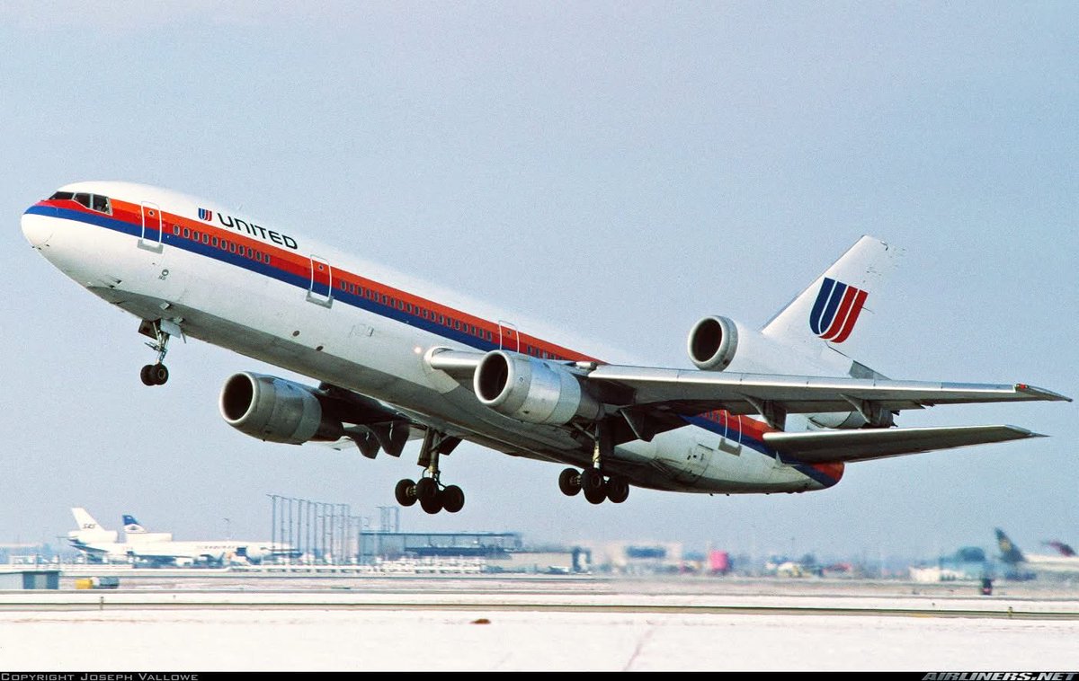 n194at's tweet image. United Air Lines
Douglas DC-10-10 N1831U Line #209
ORD/KORD Chicago O&apos;Hare Intl Airport
February 22, 1989
Photo credit Joseph Vallowe
#AvGeek #Airline #Aviation #AvGeeks 
#Douglas #DC10 #UnitedAirLines #UAL #ORD @fly2ohare #Chicago #SaveTheTulip @united @FlyinSPS