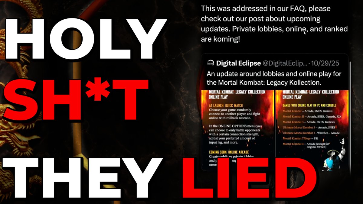 THEY ACTUALLY LIED LMAO #MKLK #MortalKombat 
youtu.be/ELk7t-6EGT4