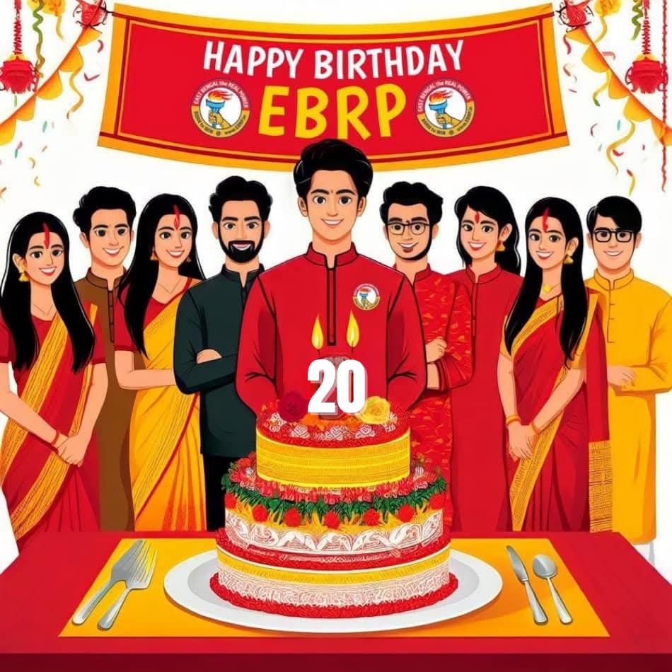 EBRPFC's tweet image. 20 years of Passion. 20 years of Pride. 20 years of EBRP.
From terraces to timelines, from chants to charity — our journey has always been for East Bengal and its people.
Here’s to two decades of unwavering Red &amp;amp; Gold love.
Happy 20th Foundation Day, EBRP!
#EBRP #EastBengal