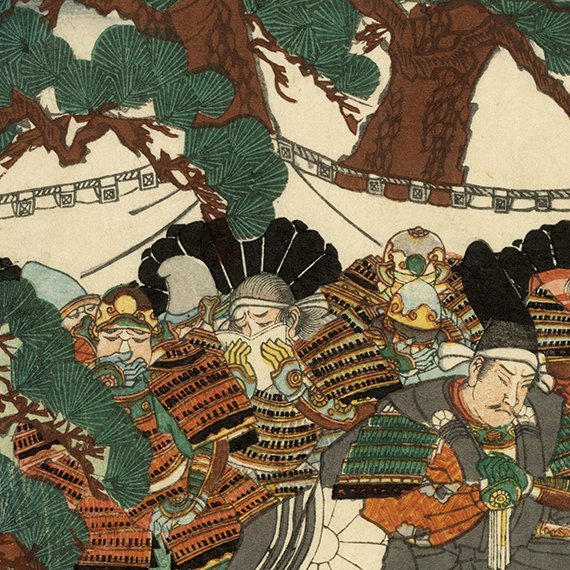 本日ご紹介するのは、 国芳「勇魁三十六合戦 三十三」 楠木正成の陣中