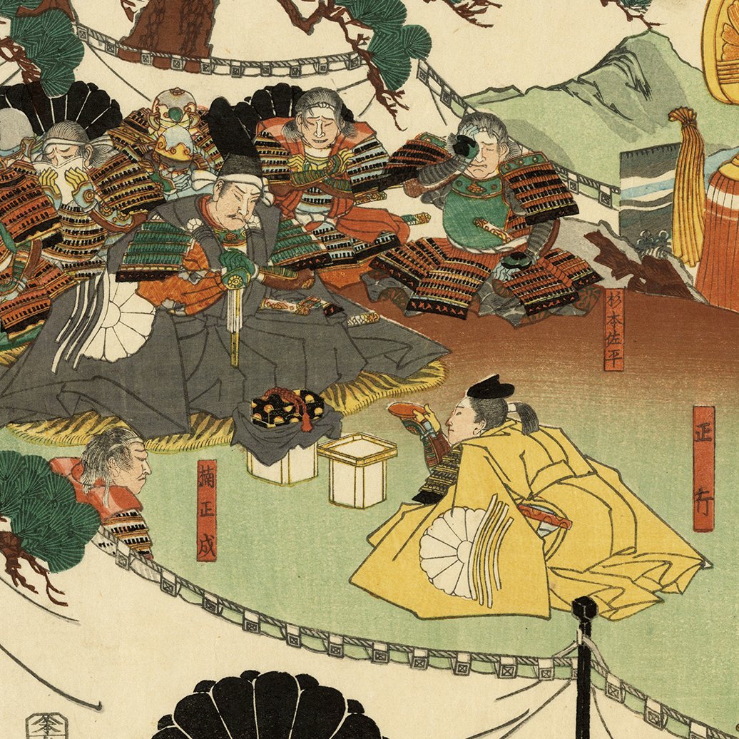 本日ご紹介するのは、 国芳「勇魁三十六合戦 三十三」 楠木正成の陣中