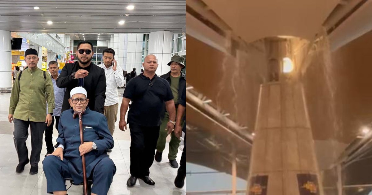 harakakdailyHD's tweet photo. Presiden PAS nafi beliau punca atap KLIA bocor semalam. 

“Memang saya ke KLIA tapi saya tak tebuk atapnya,” ujarnya lagi. https://t.co/DdHqjQj8AH