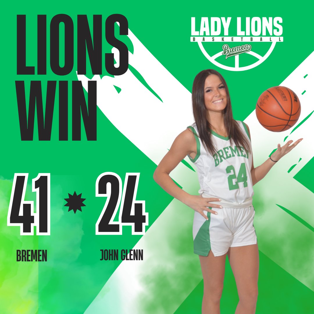 The Lady Lions grind one out with a gritty 41-24 win over John Glenn. Scoring for the Lions:

<a href="/Eliana_Grubbs26/">Eliana Grubbs</a>  - 14 pts.
Emma Lawmaster - 11 pts.
<a href="/kincaid_emma26/">Emma Kincaid</a>  - 8 pts.
Skylee Feathers - 6 pts.
Teagan Feathers - 2 pts.