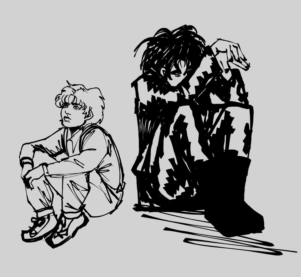 DKTRBATZ's tweet image. i think one of the reasons i kind of gravitated towards michael afton as a character is because of (in common consensus and AUs) mike&apos;s main character and arc revolves around being an abused child who makes a major mistake and lives his entire life trying to make up for it, but