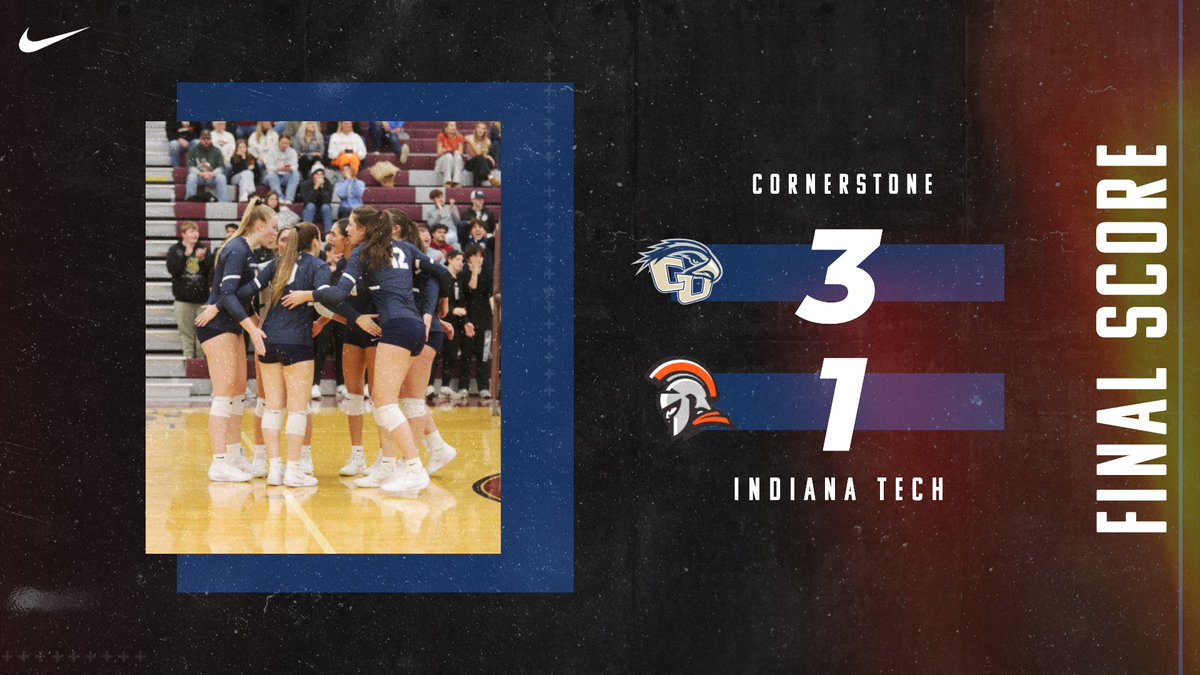 CUathletics's tweet image. WVB | @CornerstoneU Women's Volleyball finds success in the WHAC Semifinal against Indiana Tech!

Stats:
Johnson - 12 Kills, 4 Service Aces
Gabby VerBerkmoes - 10 Kills, 8 Blocks
Hutchinson - 26 Assists
Warwick - 24 Digs

#TogetherweSOAR