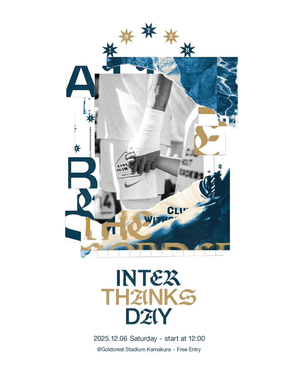 「INTER THANKS DAY 2025」参加申し込み受付開始！✅

✔️ 参加無料
🗓️ 2025年12月6日（土）12:00〜14:00
📍 ゴールドクレストスタジアム鎌倉
　 <a href="/cresta_kamakura/">ゴールドクレストスタジアム鎌倉</a> 

👇 参加申し込み・当日のコンテンツはこちら
🔗 kamakura-inter.com/interthanksday…

#鎌倉インテル
#clubwithoutborders