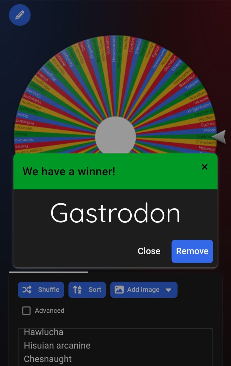 95 entries. 1 spin
We have video proof.