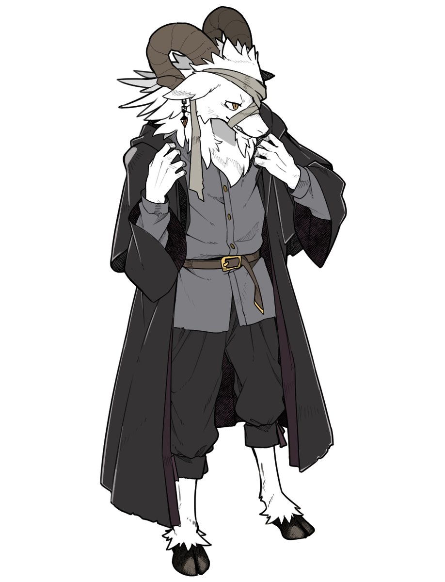 白ヤギさん練習絵🐐
また微妙～にデザイン変わりました。元々このヤギさんを描きたくて漫画描いてるとこがあるので、まあこだわりますわな…
でもそろそろ確定かな🤔