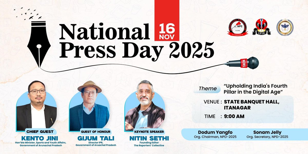 nit_set's tweet image. It&apos;s an honour to be asked by fraternal colleagues in Arunachal to be with them on National Press Day. It&apos;s where I began 21 years ago to find meaning for both my professional and personal life. It&apos;s where I found myself. 

@APCArunachal @apuwjarunachal
@reporters_co