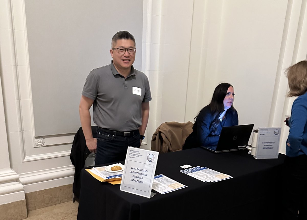 We value every opportunity to meet with you and answer your questions.

Plan Review Manager Jimmy C. and Building Inspector Jeffrey B. joined neighbors at the Pacific Heights Residents Association meeting this week where they answered questions about permit timelines and updates.