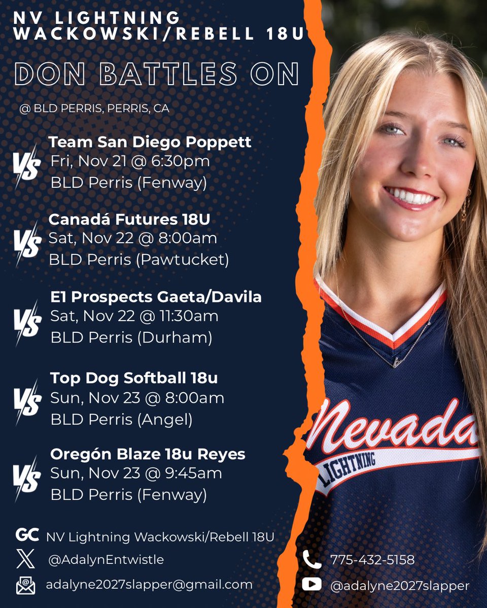 “Don Battles On” schedule release!  We’re at the BLD Perris Complex all weekend! 🤞my knee will be better by Friday! <a href="/UtahTech_SB/">Utah Tech Softball</a> <a href="/SLCC_Softball/">SLCC Softball</a> <a href="/wsusoftball/">Weber State Softball</a> <a href="/UVUSoftball/">Utah Valley Softball</a> <a href="/USUSoftball/">USU Softball</a> <a href="/SUUSoftball/">SUU Softball</a> <a href="/UNLVSoftball/">UNLV Softball</a> <a href="/Utah_Softball/">Utah Softball</a> <a href="/BSUSoftball/">Boise State Softball</a> <a href="/IdahoStateSB/">Idaho State Softball</a> <a href="/CSISoftball/">CSI Softball</a> <a href="/SnowSoftball/">Snow Softball</a>