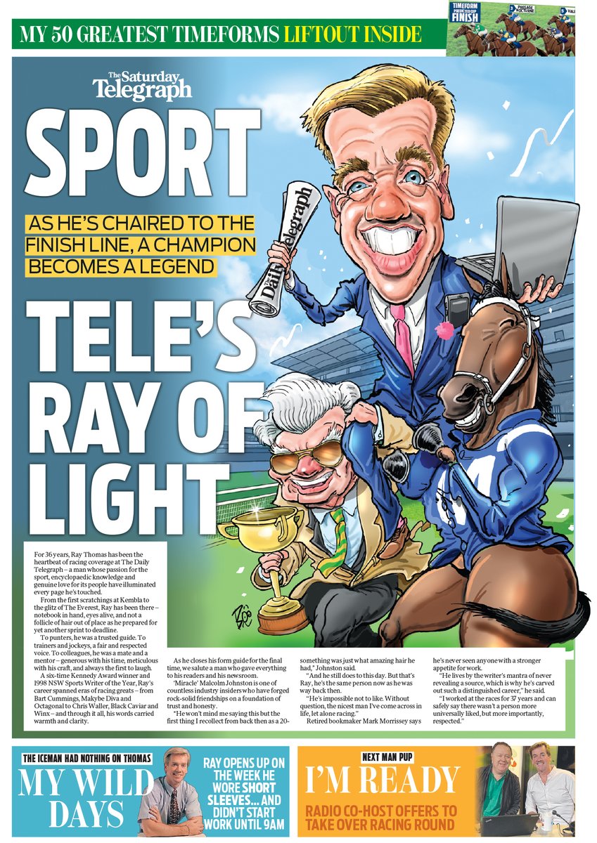 Moving up in the last ... A labour of love this one. Been a privilege to spend my entire working career alongside this bloke. Farewell from holt st <a href="/RayThomas_1/">Ray Thomas</a> . A group One send off for a Group One bloke. <a href="/telegraph_sport/">Telegraph Sport</a> <a href="/BuzzRothfield/">BUZZ ROTHFIELD</a> <a href="/BulldogRitchie/">Dean Ritchie</a> <a href="/brentread_7/">Brent Read</a> <a href="/DaveRic1/">David Riccio</a>