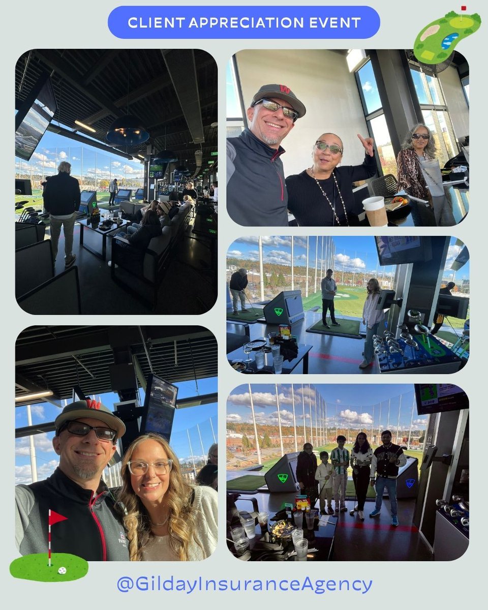 GildayInsurance's tweet image. We had an amazing time at our Topgolf Client Appreciation Event! Thank you to everyone who came out to connect, share laughs, and enjoy the sunshine with us. We’re so grateful for our wonderful clients and community. ⛳💙🌤️ #GildayInsuranceAgency #Topgolf #ClientAppreciation