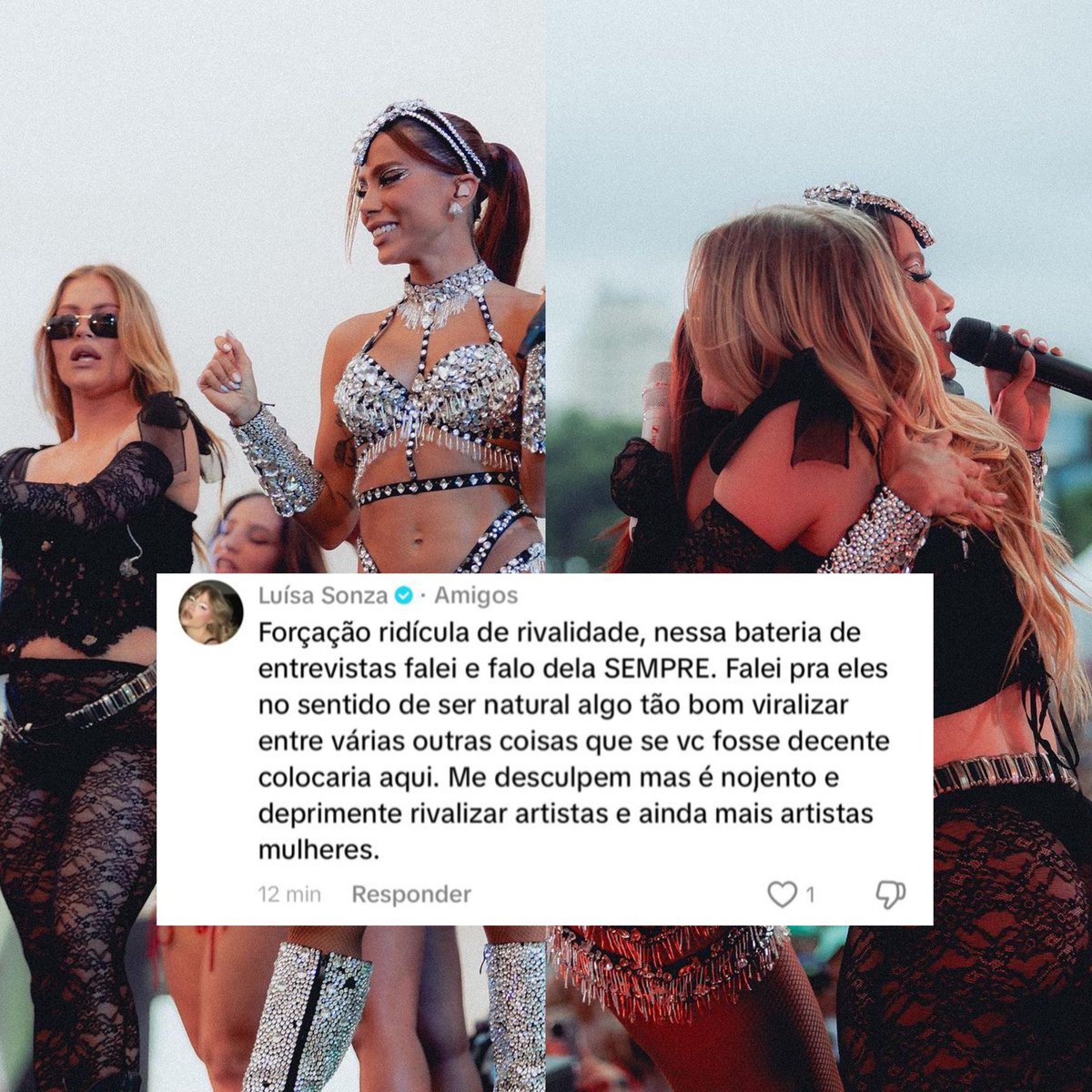 fonteanittabr's tweet image. Luísa Sonza rebateu uma postagem no Tik Tok que acusava uma rivalidade entre ela e Anitta.