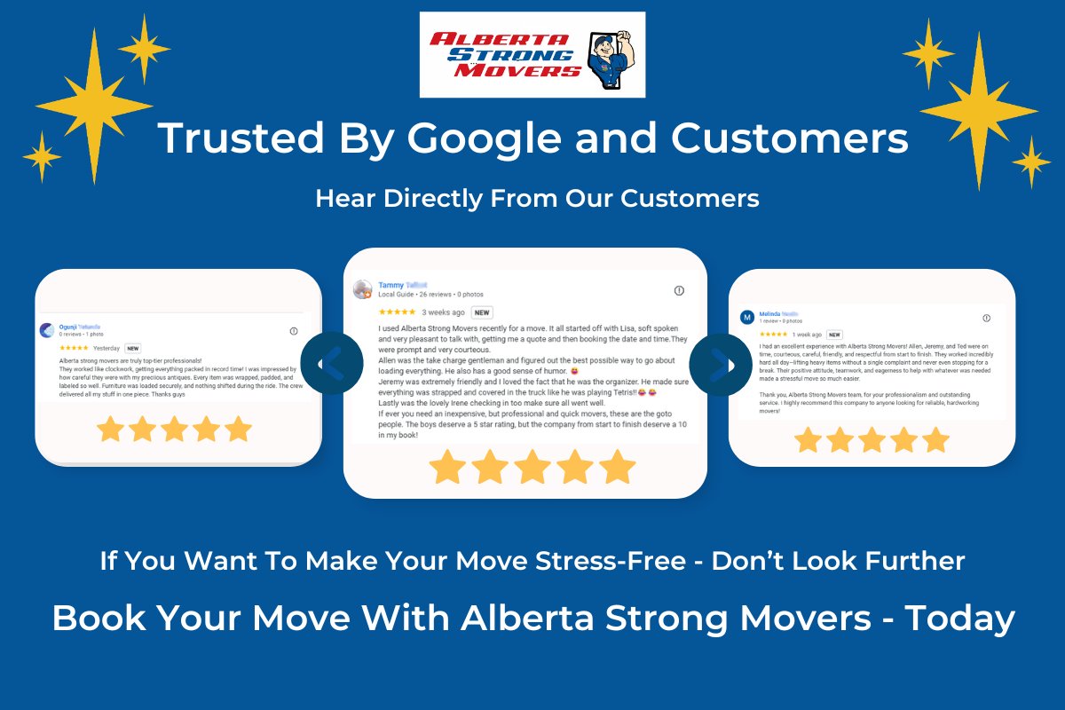 ABstrongmovers's tweet photo. ⭐⭐⭐⭐⭐ Trusted by Google &amp; loved by customers! Our 5-star movers make every move stress-free. See why locals rely on Alberta Strong Movers—book your move today!  https://t.co/kb29uL33fx

#Movers #AlbertaStrongMovers #5StarMovingService https://t.co/TwKPiGELNF