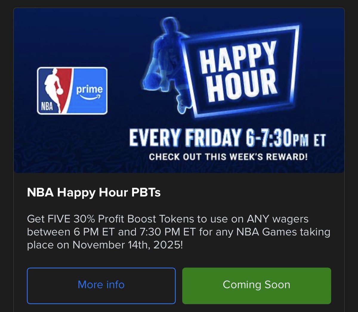 CodyBrownBets's tweet image. 🧐 If you’re betting on the NBA tonight, take a look at this…

FanDuel has five 30% profit boosts available from now until 7:30pm on top of their 50% profit boost.

🎁 Claim here: bit.ly/Bonus-FanDuel

Definitely worth taking advantage of tonight.

21+, gamble responsibly.