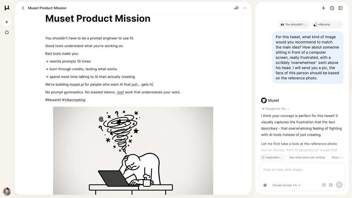 muset_ai's tweet image. Need an image for your tweet?

Tell Mumu what you need. Mumu reads the context and generates an on-brand AI image for you.

Describe it. Get it!
#MusetAI #TextToImage