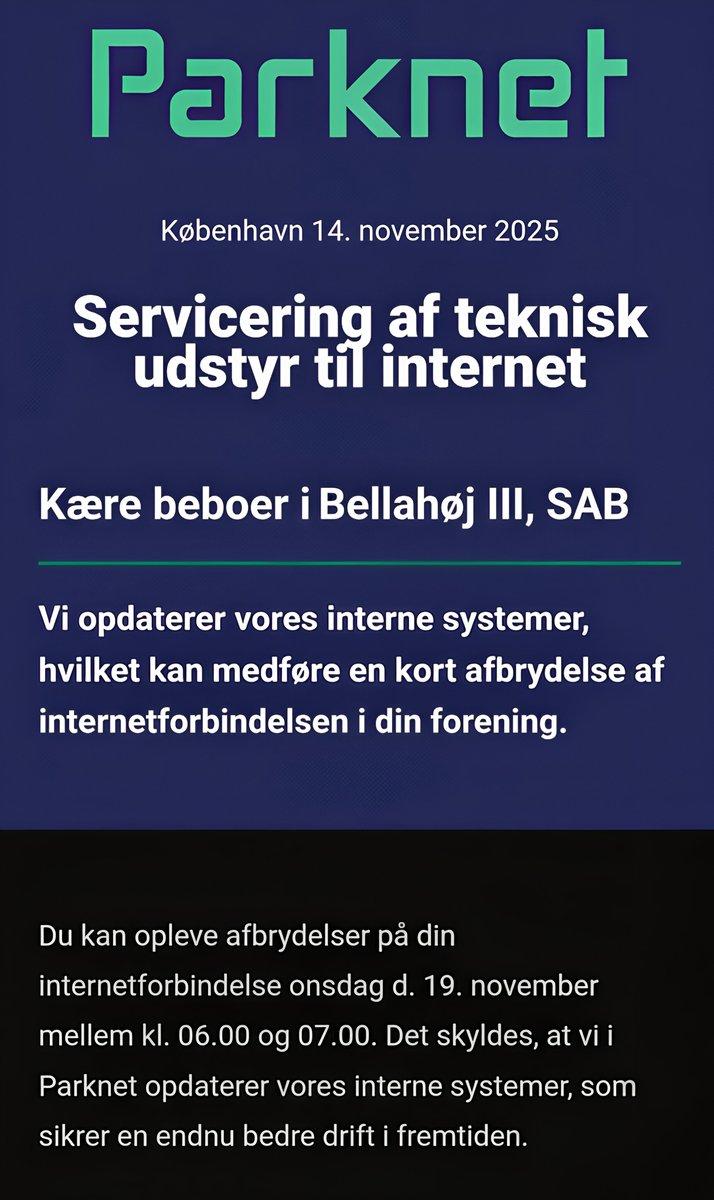 TheRealKjalarr's tweet image. Service fra ParkNet #ParkNet