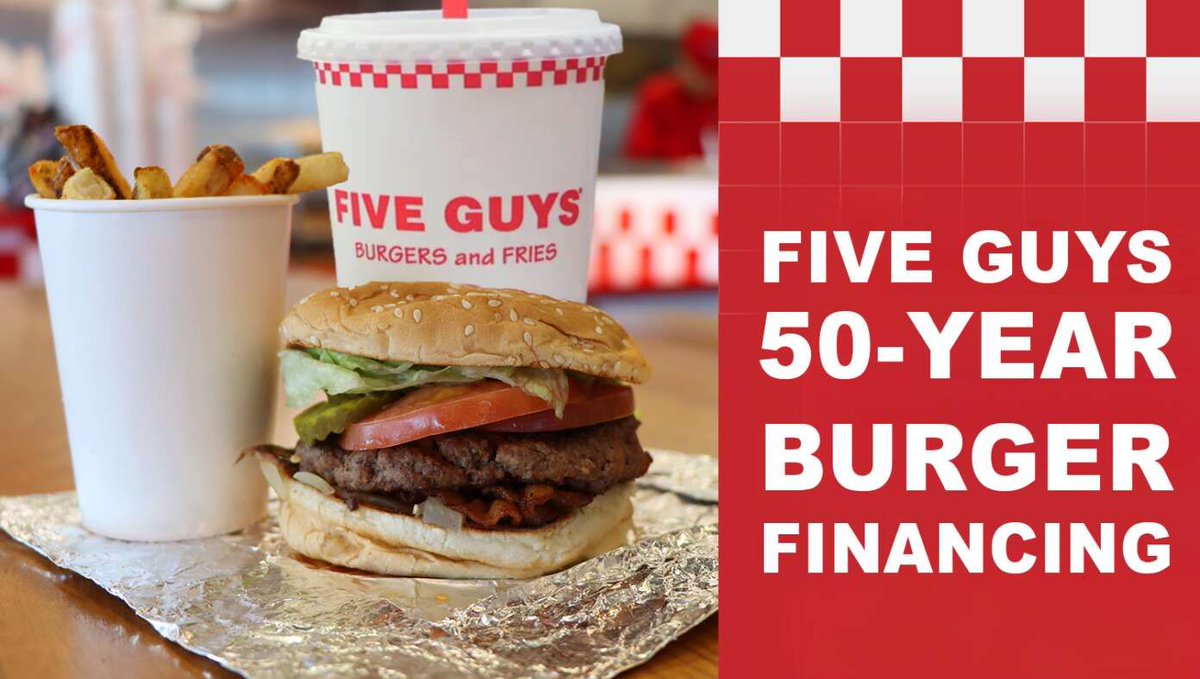 TheBabylonBee's tweet image. Five Guys Now Offering 50-Year Burger Financing buff.ly/vxfAj2X