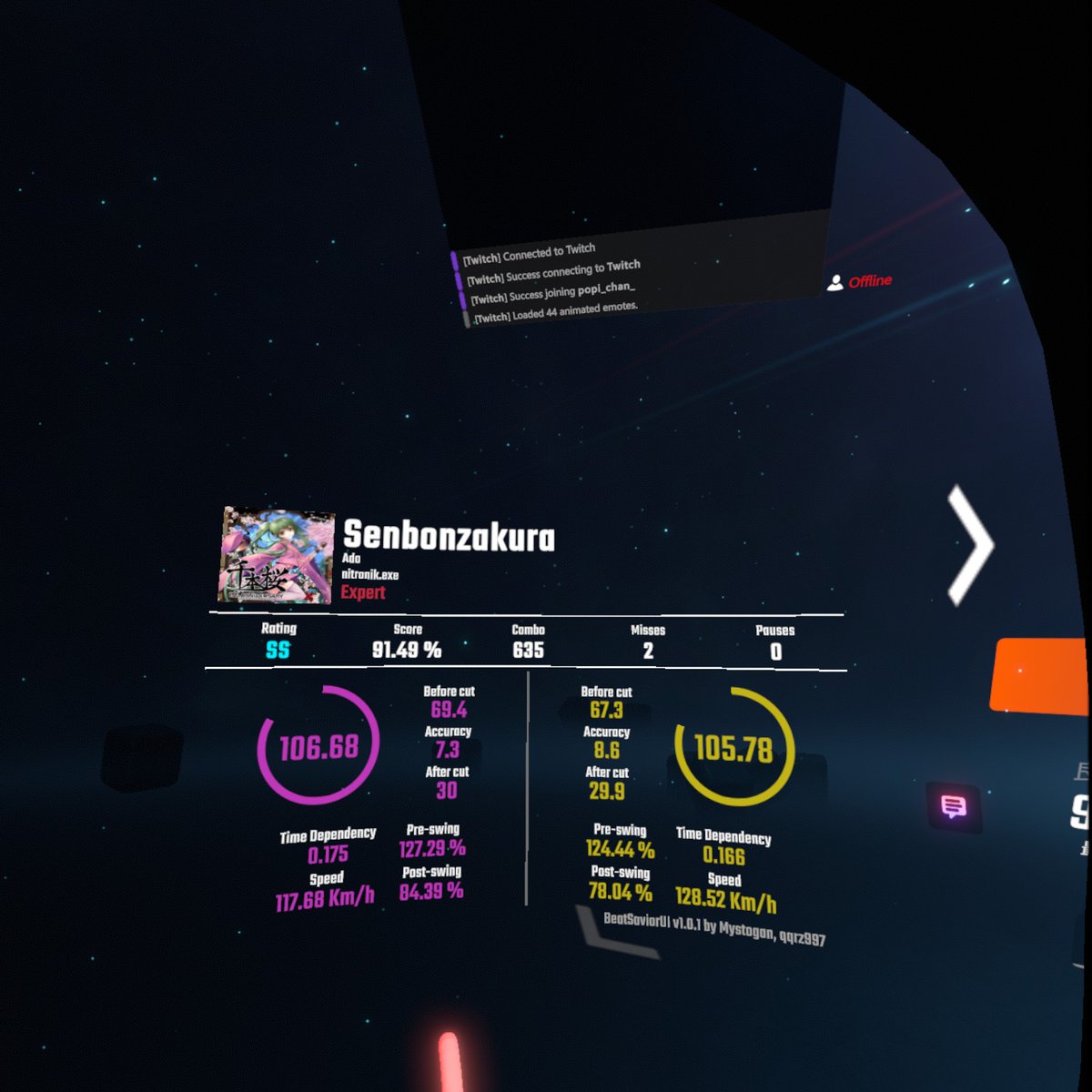 DEUX EX MĀXHINĀ難しいけど繰り返したら15%くらい伸びた🥰Halcyonは交差が難しかった！😆　Senbonzakura 伸びて嬉しかったー❣