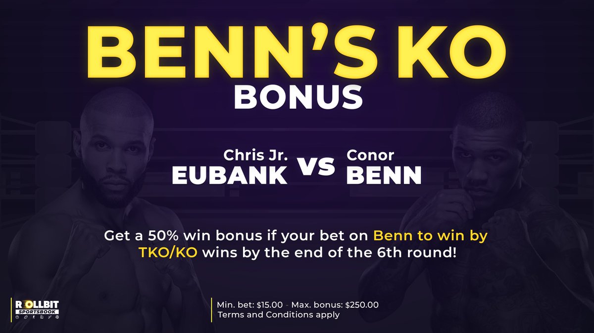 rollbit's tweet photo. After a wild ride to get here, the boxing world will finally get what it's been waiting for! 🥊🥊

Eubank vs Benn 2 goes down Saturday, November 15th at Tottenham Hotspur Stadium!

With Benn's KO Bonus, bettors could score a 50% win bonus! Learn more: https://t.co/5FqauqiKNf https://t.co/1ROnFniPdY