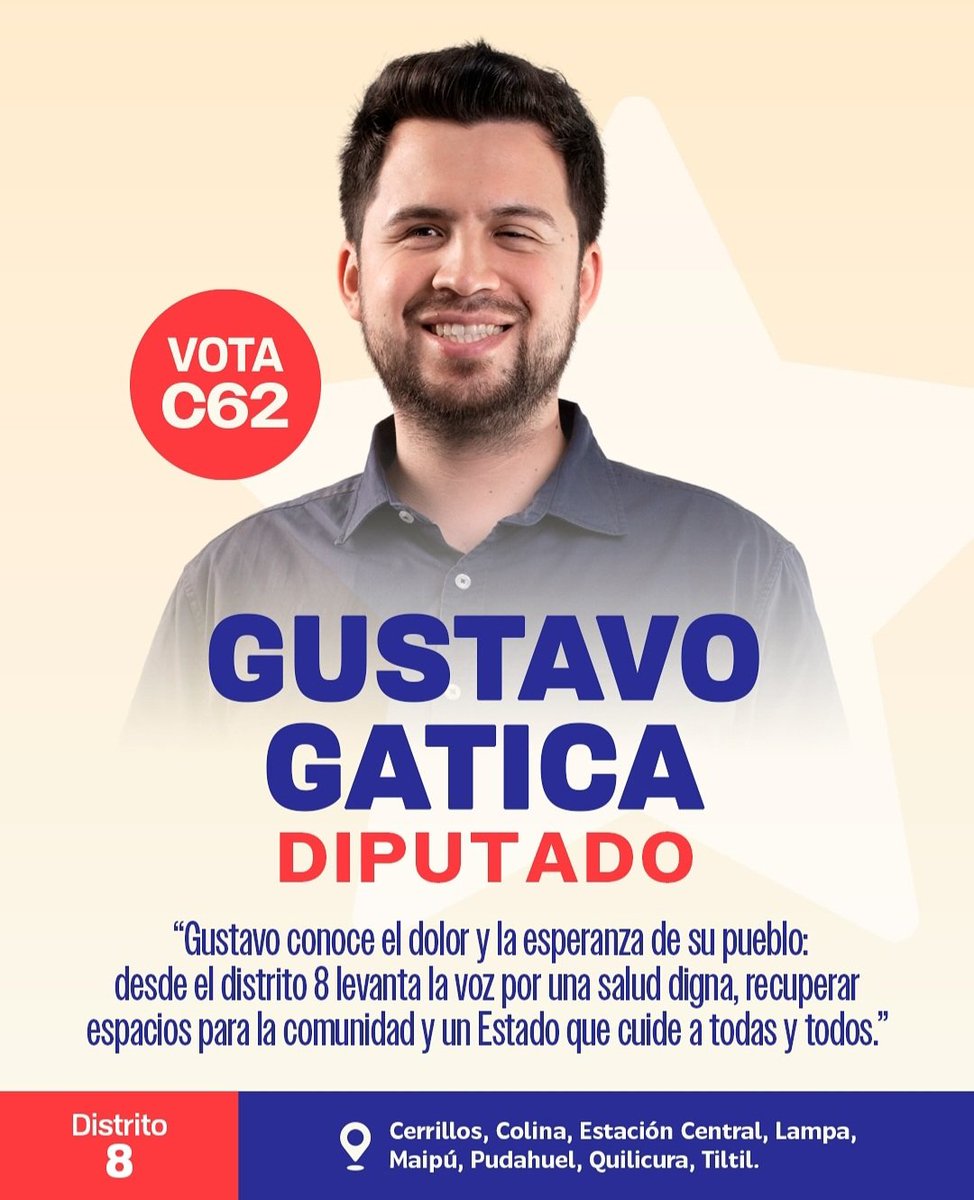 A Gustavo Gatica le reventaron los ojos y lo dejaron ciego para siempre por pedir un mejor país para ti. Ahora te toca a ti hacer algo por él. Vota por Gustavo. El Congreso es una cloaca y la mejor manera de limpiarlo es con jóvenes idealistas como Gustavo. Cambiemos Chile 🇨🇱
