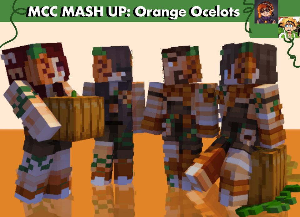 fruityautumn's tweet image. MCC MASH UP: Orange Ocelots!
A seasonal collab with @magmaSt0rm !

• rts heavily appreciated!
• skin download in replies !

🎃 — [ #mcc #minecraft ]
