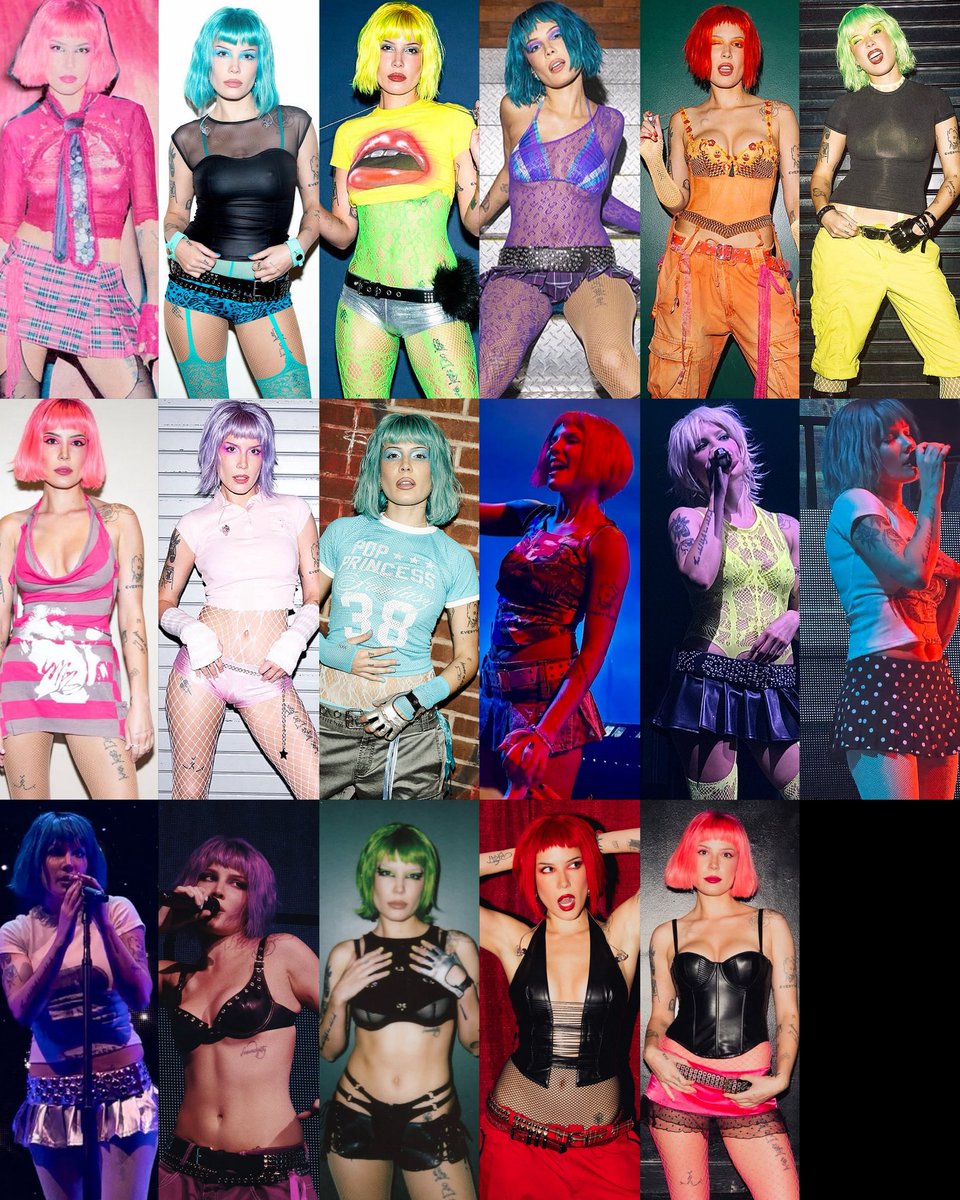 HalseyCrave's tweet image. .@Halsey’s amazing looks for the first sixteen nights of the ‘Back to Badlands’ tour. ✨
