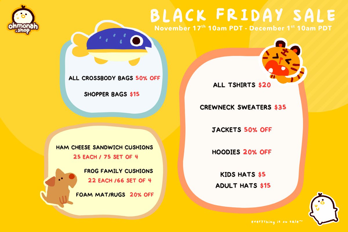 ohmonah's tweet image. Products STOCKED. Prices SLASHED. Ohmo- NAH. ⁠
(more like OhmoYEAH, am i right?)⁠
⁠
Black Friday + Cyber Monday is almost here and this year we&apos;ll have some of the biggest price drops ever on our merchandise, some of which won&apos;t be restocked 👀🧢