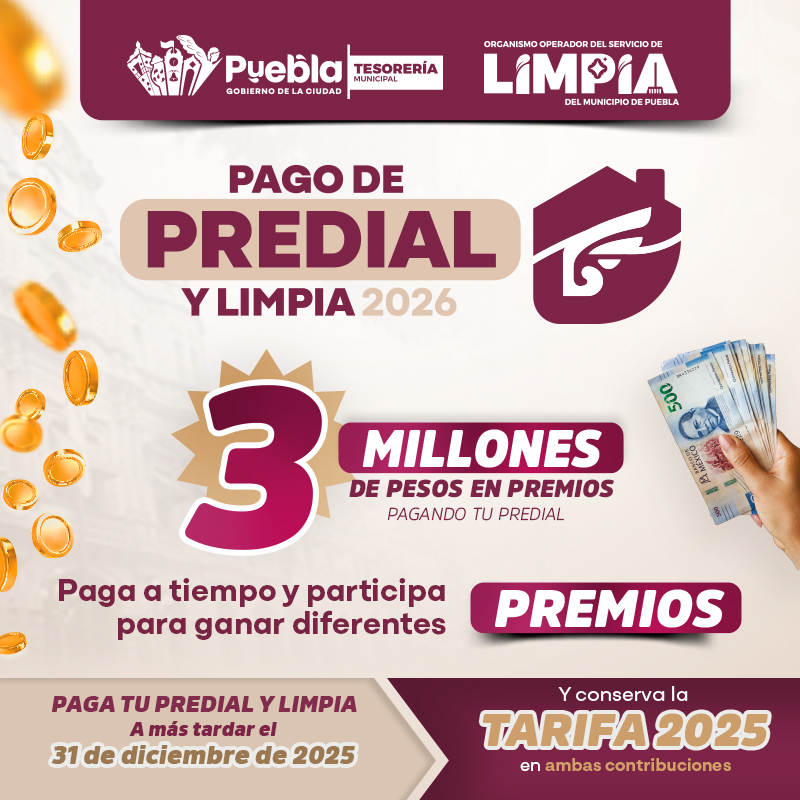 Pago PREDIAL 2026 #Puebla

Visite 👉 ow.ly/8fKT50Xo0fT