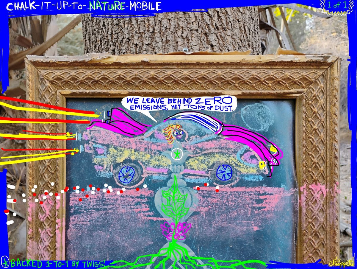 joeychips's tweet image. Chalk-It-Up-To-Nature-Mobile was un-car-ventionally drawn after three days camping at Lake Perris in California. When I got home, I quickly missed being immersed in the freshness of nature. So I went to the woods in our backyard and crafted this car driving through the quiet…