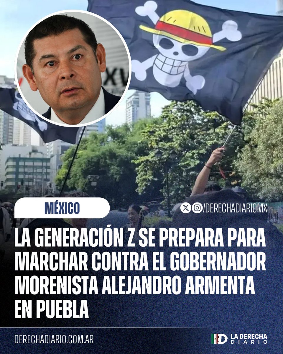DerechaDiarioMX's tweet photo. 🚨🇲🇽 | LA GENERACIÓN Z SE HARTÓ DE ALEJANDRO ARMENTA: Los jóvenes poblanos se preparan para marchar contra el represivo gobierno del impresentable gobernador morenista Alejandro Armenta a las 11 am en reloj de "El Gallito" rumbo a Casa Aguayo. https://t.co/xpYIDSeigs