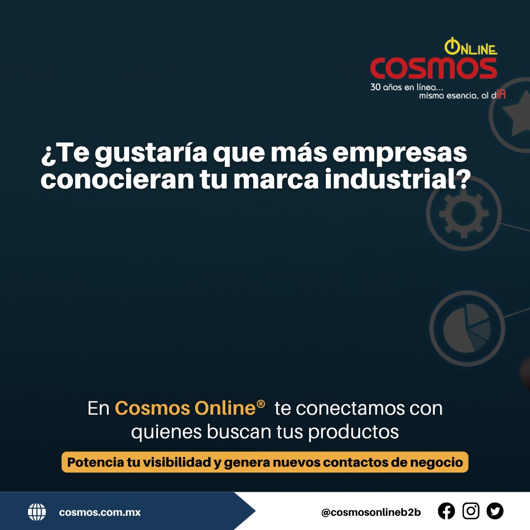 CosmosOnlineB2B's tweet image. 🚀 Aumenta la exposición de tu marca ante compradores industriales.
🔗 Descubre cómo en 👉 cosmos.com.mx

#VisibilidadIndustrial #LeadsB2B #CosmosOnline