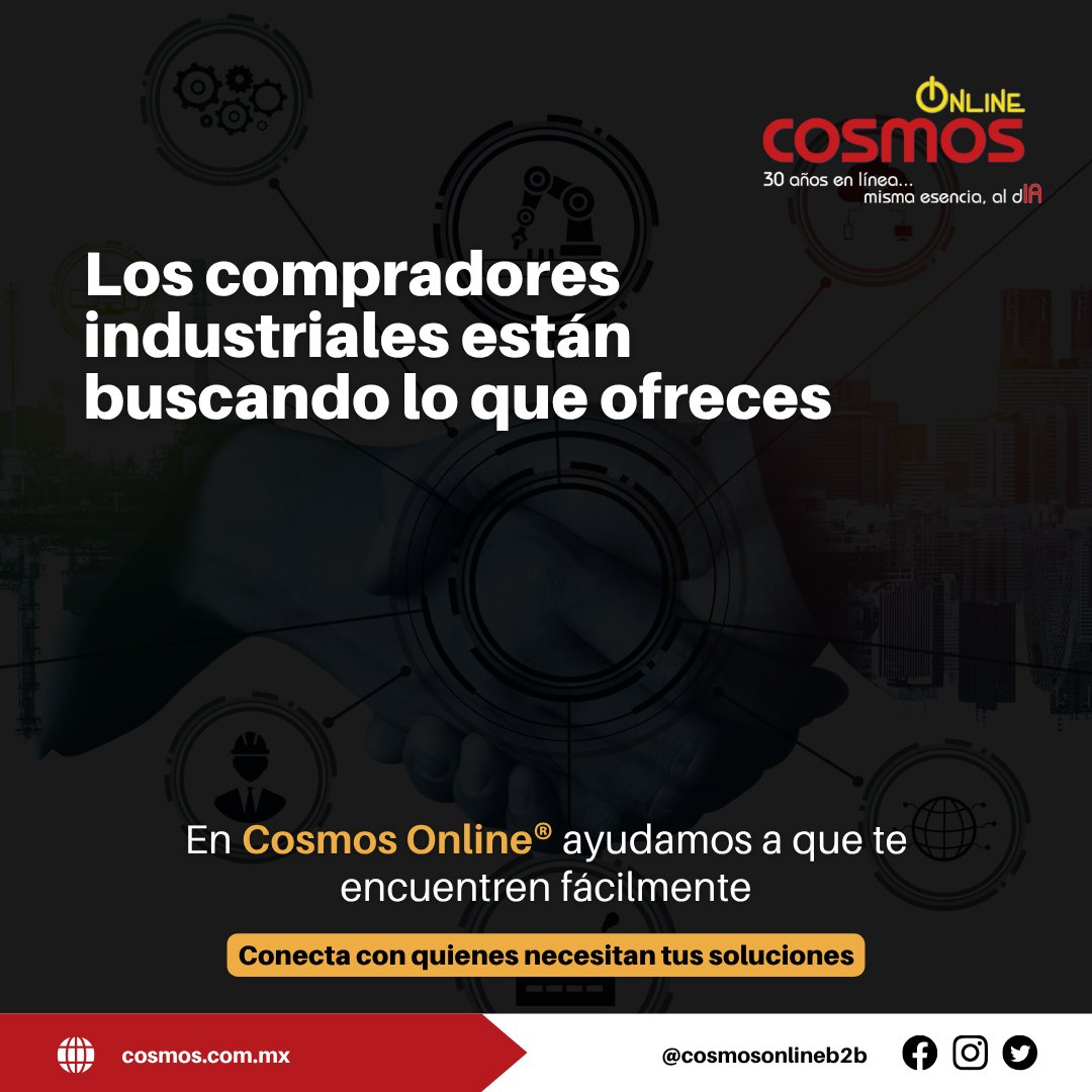 CosmosOnlineB2B's tweet image. 🔍 Haz que te encuentren los compradores correctos.
📲 Conéctate con la industria 👉 cosmos.com.mx

#ProveedoresIndustriales #NetworkingB2B #CosmosOnline