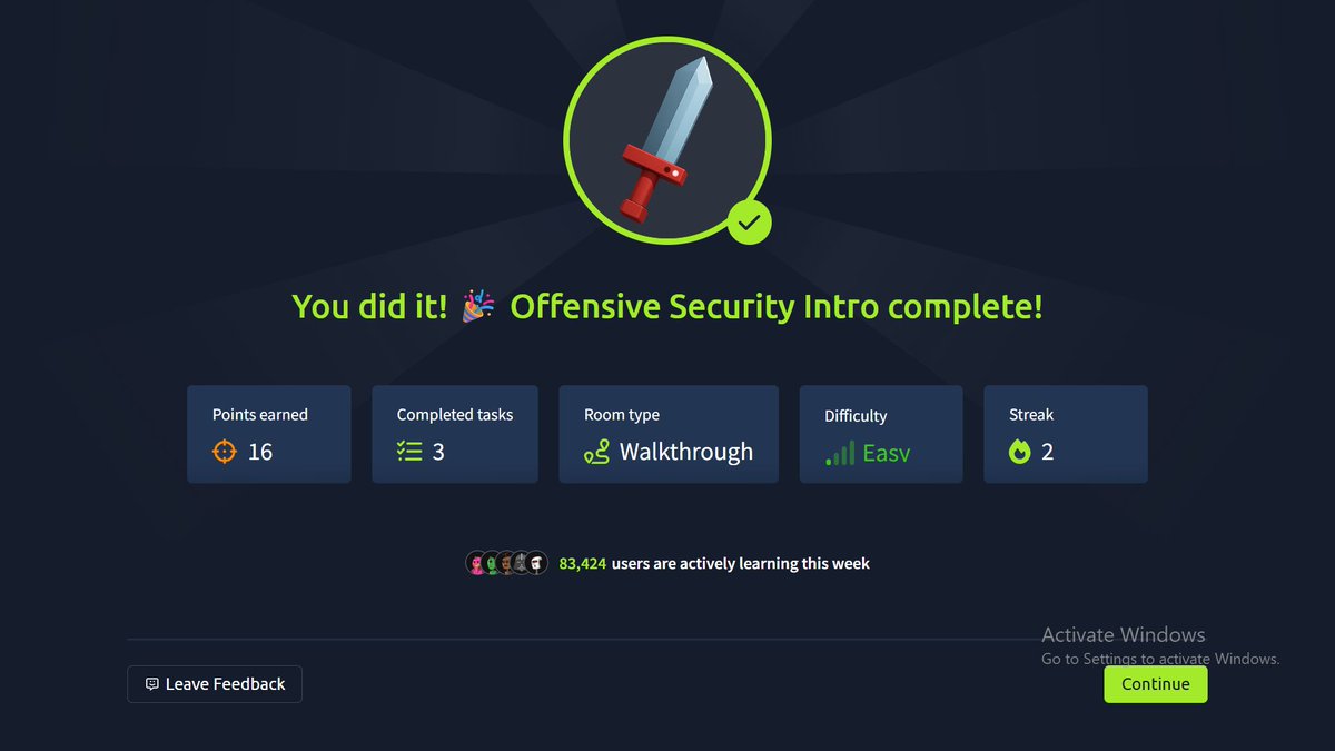 Emma_nuel_dev's tweet image. Day 44 of the #JustLearntChallenge
I just learnt what it feels like to hack a website legally.
Finished the Offensive Security Intro room on TryHackMe and used tools like Gobuster for real web enumeration. Practical skills hit different in cybersecurity.