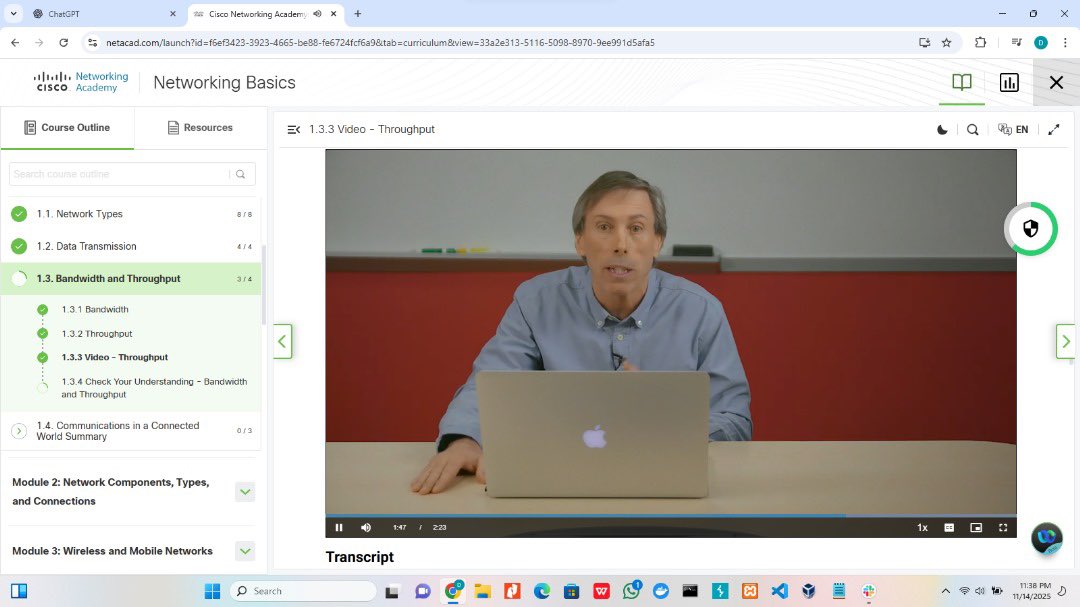 NnajiDaniel_C's tweet image. As part of my cybersecurity mentorship, I started Networking Basics with @CiscoNetAcad &amp;amp; I just wrapped up Module 1.

Learned about network types, methods of data transmission &amp;amp; the role of bandwidth &amp;amp; throughput in network performance.

@ireteeh @segoslavia @jay_hunts 
#TeamApex