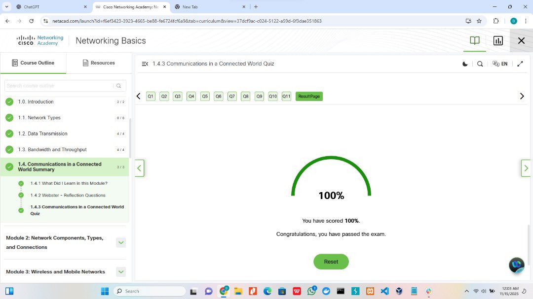 NnajiDaniel_C's tweet image. As part of my cybersecurity mentorship, I started Networking Basics with @CiscoNetAcad &amp;amp; I just wrapped up Module 1.

Learned about network types, methods of data transmission &amp;amp; the role of bandwidth &amp;amp; throughput in network performance.

@ireteeh @segoslavia @jay_hunts 
#TeamApex
