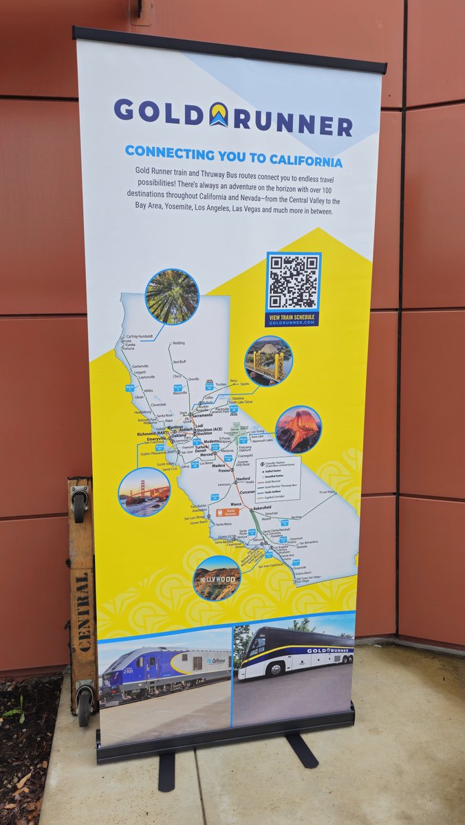 SJCOG's tweet photo. The Amtrak San Joaquins have a new name β #GoldRunner! The San Joaquin Joint Powers Authority celebrated the rebranding of the robust network connecting riders from the Central Valley to locations throughout California.
@GoldRunnerCA
@ACE_train
@Amtrak
@CaltransHQ
#SanJoaquins https://t.co/ihQ4N52Tv1
